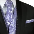 thumbnail image 1 of "BEST TUXEDO" Men's Formal, Wedding, Prom, Homecoming, Tuxedo Vest, Tie & Hankie Set in Lavender Paisley, 1 of 4