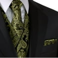 thumbnail image 1 of "BEST TUXEDO" Men's Formal, Wedding, Prom, Homecoming, Tuxedo Vest, Tie & Hankie Set in Olive Paisley, 1 of 4