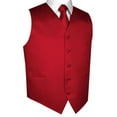 thumbnail image 1 of BEST TUXEDO Men's Formal, Prom, Wedding, Homecoming, Tuxedo Vest, Tie & Hankie Set in Red Solid Satin - XS, 1 of 3
