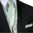 thumbnail image 1 of "BEST TUXEDO" Men's Formal, Wedding, Prom, Homecoming, Tuxedo Vest, Tie & Hankie Set in Sage Paisley, 1 of 4