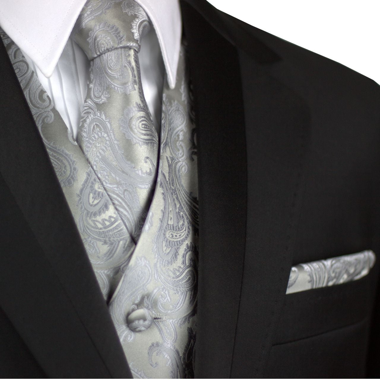 Silver tux vest best sale