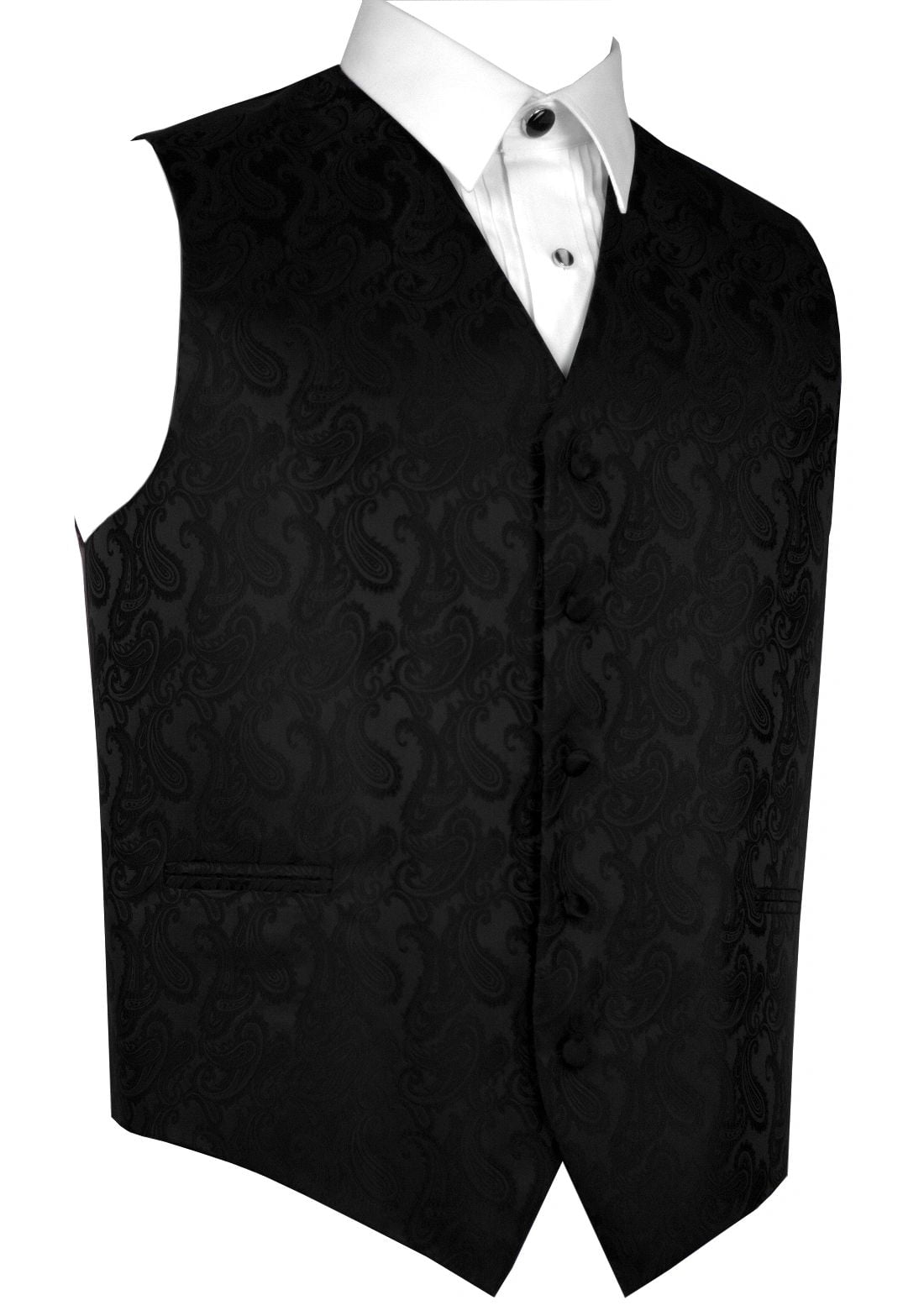 "BEST TUXEDO" Men's Formal, Wedding, Prom, Tuxedo Vest, in Black Paisley