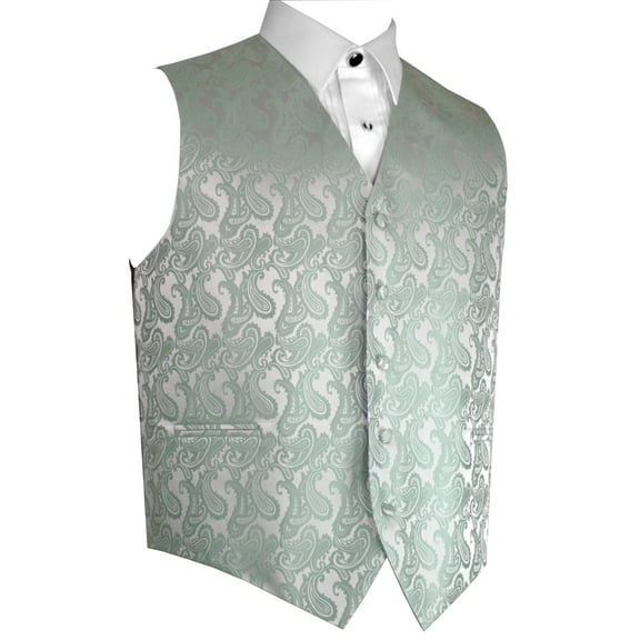 "BEST TUXEDO" Men's Formal, Wedding, Prom, Homecoming, Tuxedo Vest, in Sage Paisley