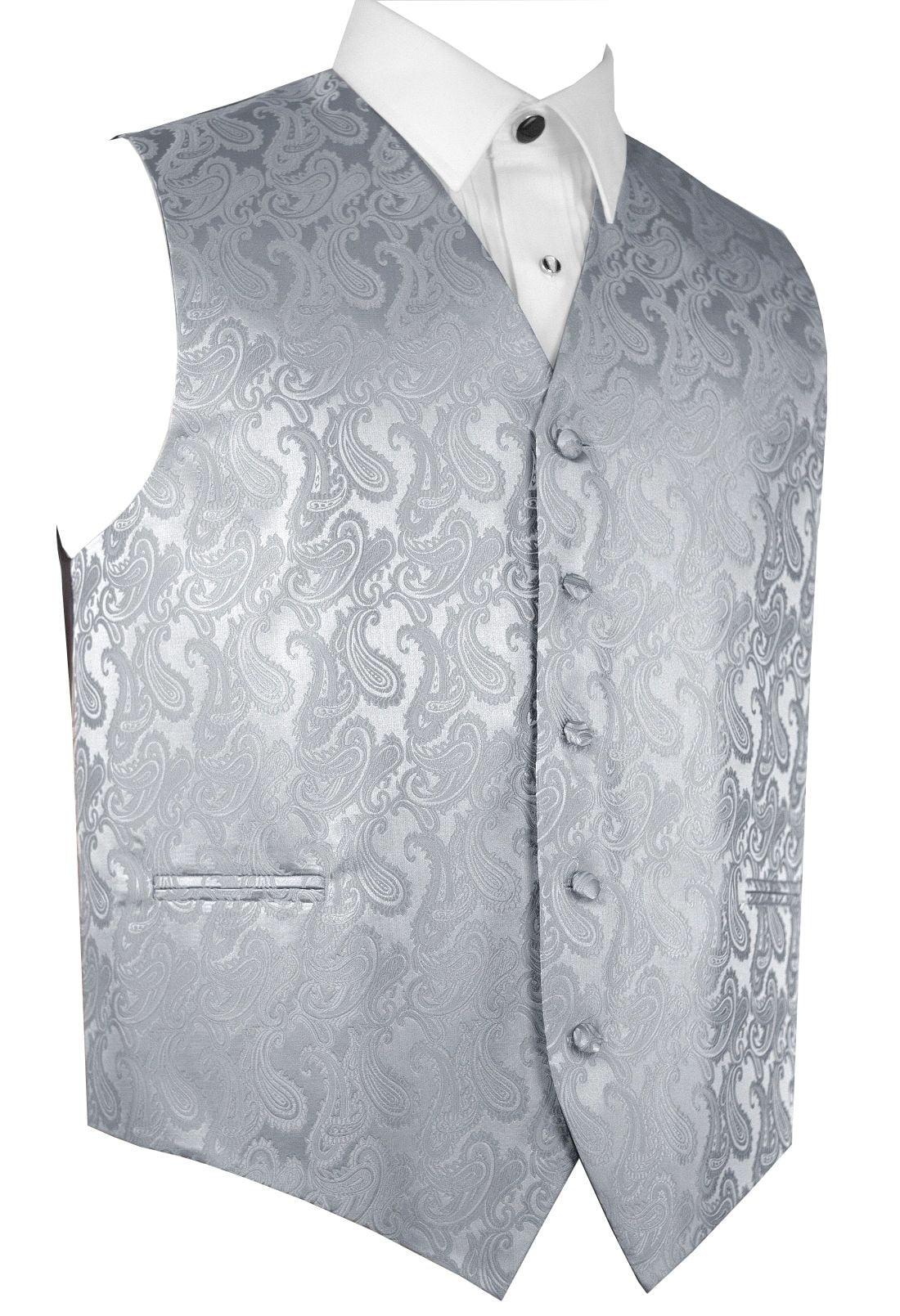 Silver Silk Tapestry Paisley Tuxedo Vest [TSSILV] - $150.00 : EZ Tuxedo, It's so EZ to buy a tux