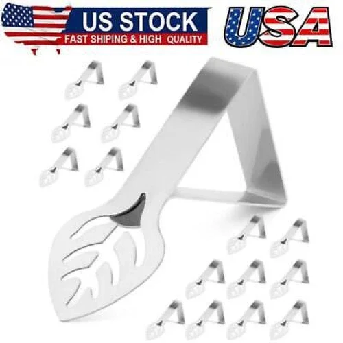 BEST- Table Cloth Clips,Stainless Steel,16Pcs Leaf Table Clips,Adjustable Tablecloth