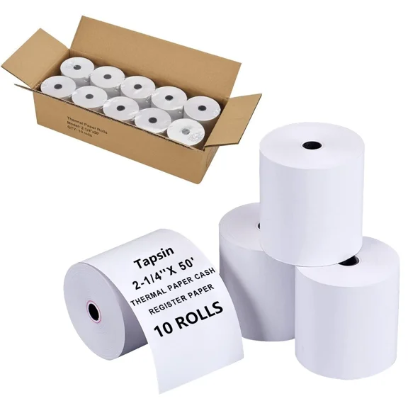 BEST- Tapsin 2-1/4'' X 50' Thermal Receipt Paper - Credit Card Paper Rolls Thermal - C