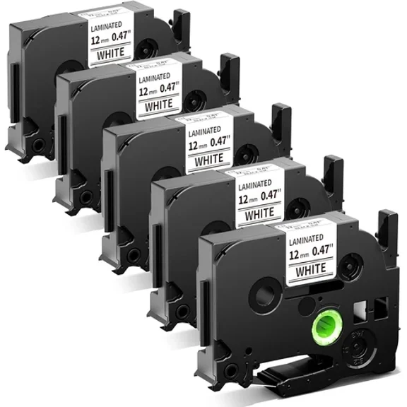 BEST- Tze 231 Tape 12Mm 0.47 Compatible For Brother P-Touch Pt-H110 D410 D210 5 Pack