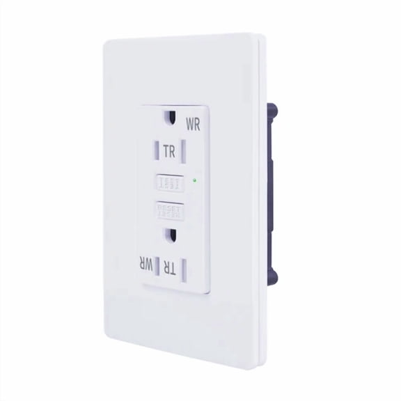 BEST- Ultra-Thin Gfi Outlet 15A Wr Tr Gfci Receptacles With Plate For Office & Kitchen