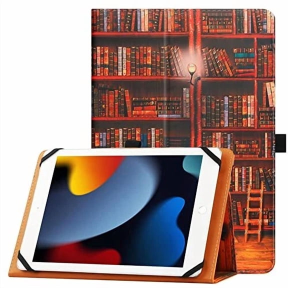 BEST- Universal Case For 9Inch 10Inch Tablet, Stand Folio Protective Cover, Library