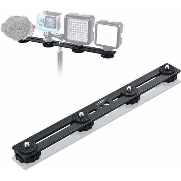 BEST- Utebit 11 Inch Flash Bracket, Long Dual Camera Mount Flash Bracket Extension Bar