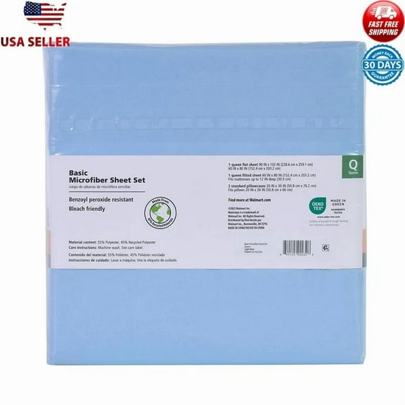 BEST- Value Microfiber Twin Bed Sheet Set Breathable Eco-Friendly Easy Care 3 Piece Us