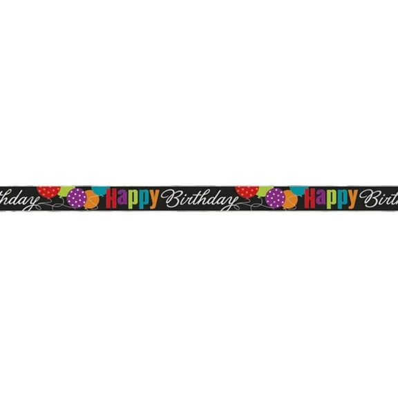 BEST- Vibrant Multicolor Foil Birthday Cheer Banner (12 Ft), 1 Count - Unique