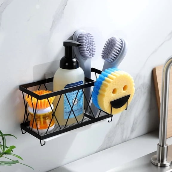 BEST- Wall Mount Sponge Holder Smiley Face Sink Caddy For Scrub Daddy Sponge