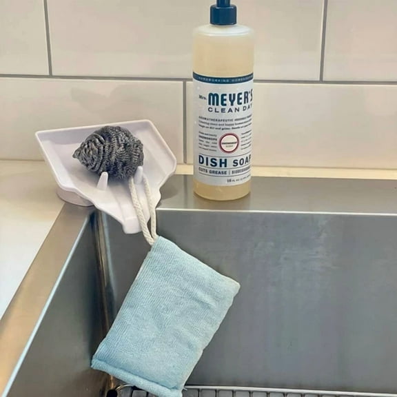 BEST- White Soap Rack Tray Sloped No Pooling