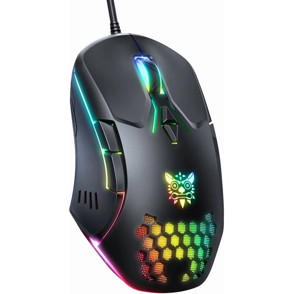 BEST- Wired Pc Gaming Mouse: High Precision Sensor,Rgb Backlit, Adjustable Black