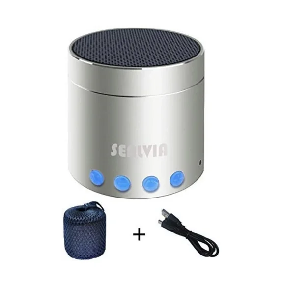 BEST- Wireless Bluetooth Mini Speaker Portable Silver Stereo Speaker For Phone Desk