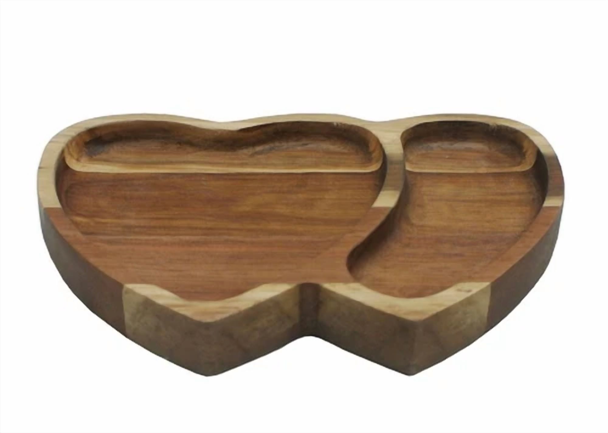BEST- Wood Double Heart Shape Romantic Serving Tray 4918 - Walmart.com