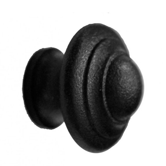 BEST- Wrought Iron Cabinet Knob Black Round 1-1/8" Dia. | Renovator'S Supply