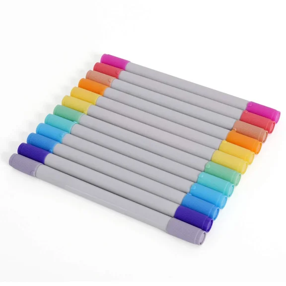 BEST- Zink Colorful Fine & Chisel Double Twin Tip Markers 12 Pack