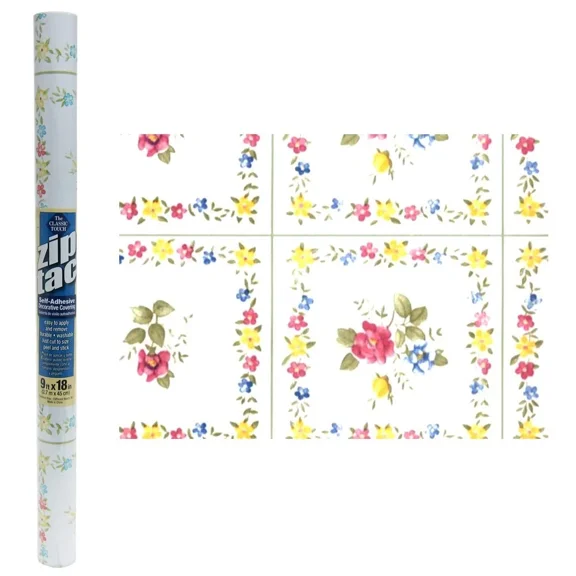 BEST- Zip Tac Self-Adhesive Decorative Shelf Liner, Fiesta Design, 9 Ft X 18 In