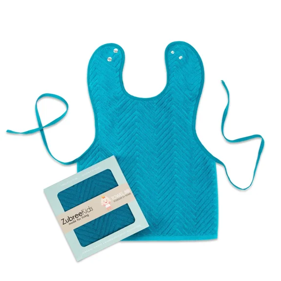 BEST- Zubree Toddler Towel Bib - Ultra-Absorbent Cotton Terry With Tug-Proof Snaps