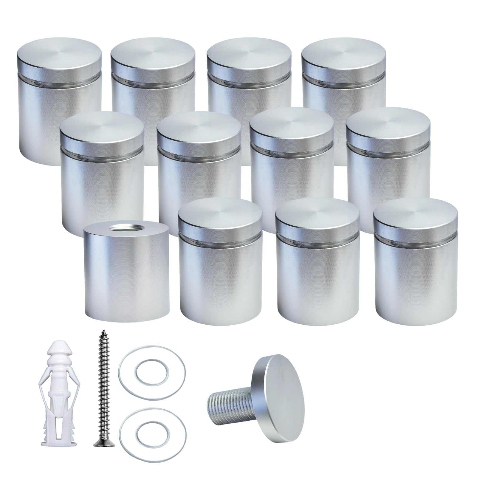 BESTANDOFF Pack of 12, Aluminum Standoff Screws, Wall Sign Standoff ...
