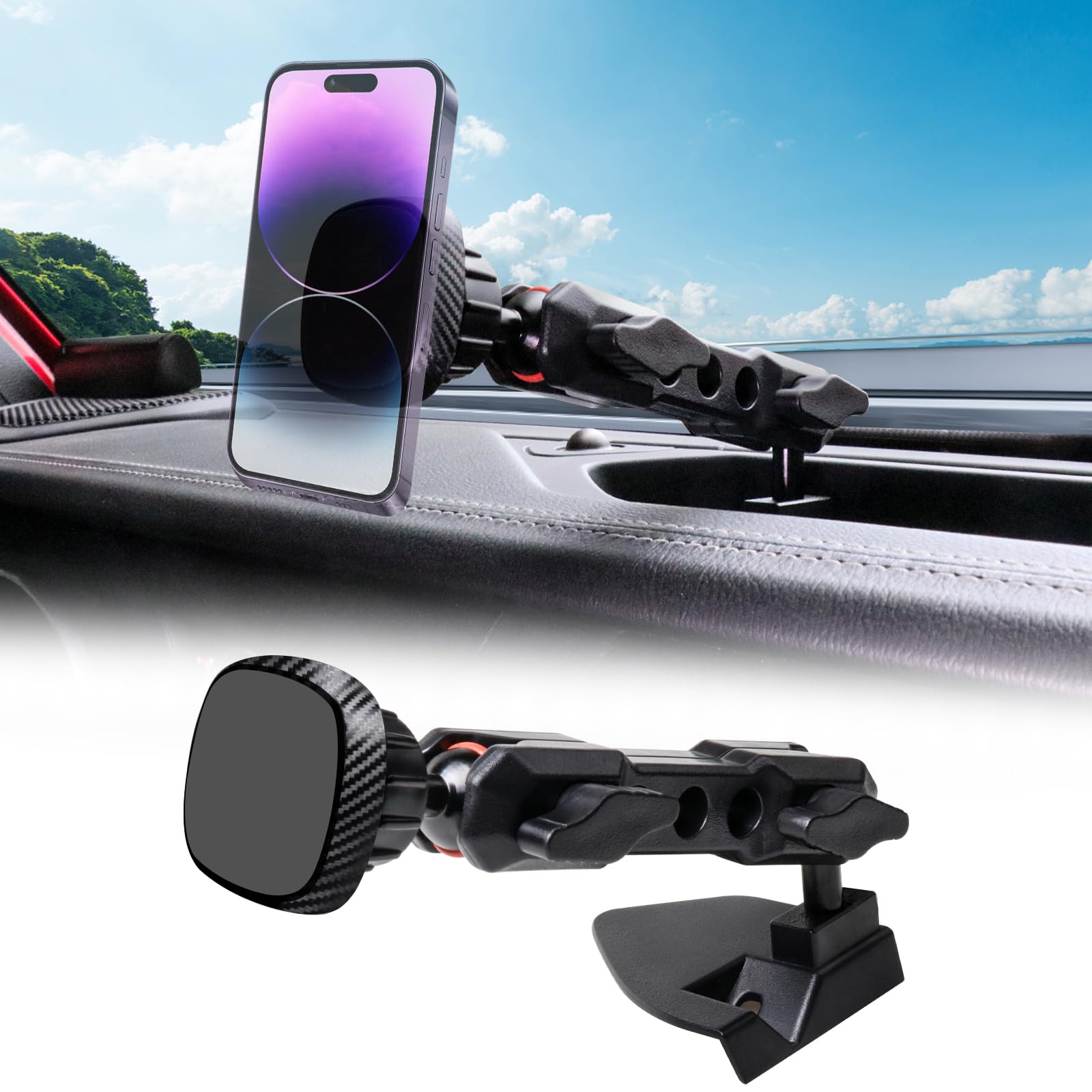 Magnetic Phone Mount For Jeep Wrangler JL & Gladiator 2018-2023 - Dashboard, Strong Hold, Adjustable