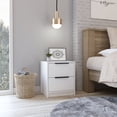 thumbnail image 1 of BESTCOSTY Manufactured Wood 2-Drawer Nightstand White, 1 of 5