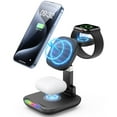 thumbnail image 1 of delpattern 3 in 1 Charging Station for iPhone, Magnetic Wireless Charger for iPhone 14 13 12 11/Pro/XS/XR,AirPods 3/2/Pro, Charger Dock Station for iWatch 7/6/5/4/3/2, Black, 1 of 9