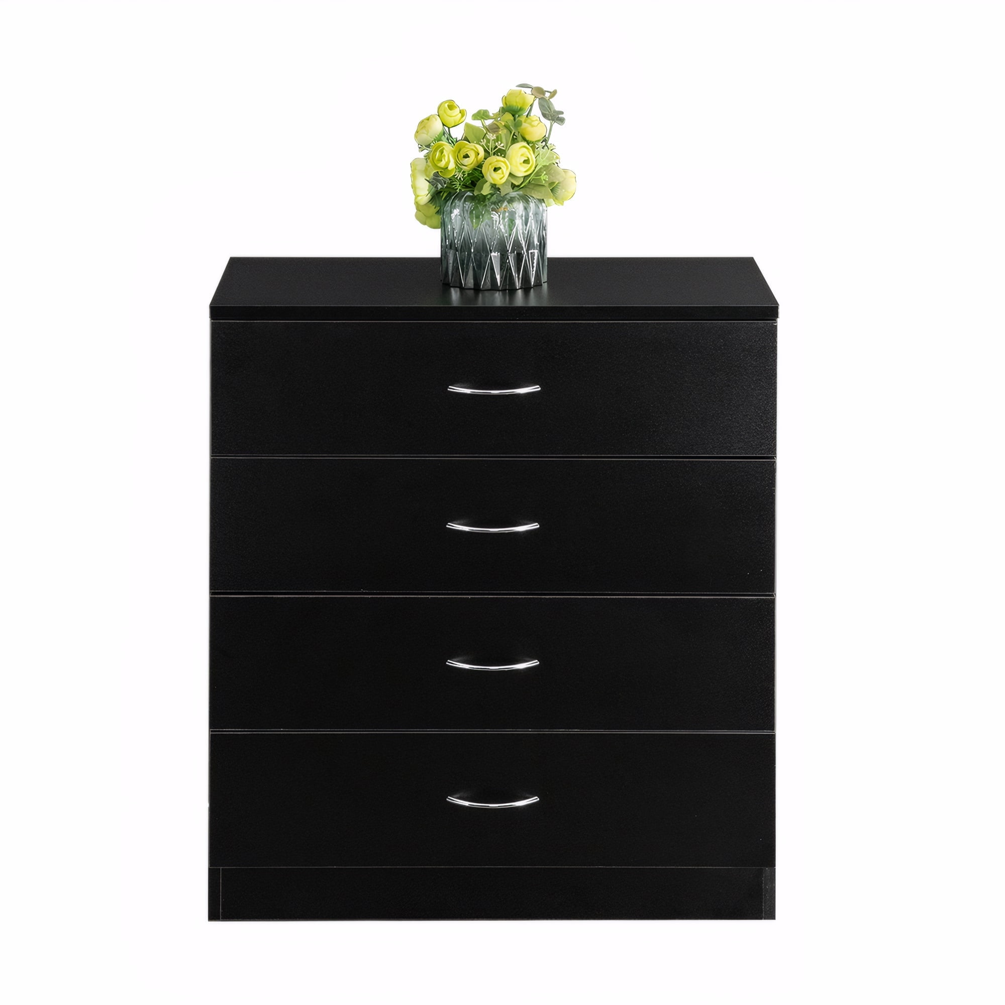 BESTCROF 4 Drawer Dresser Black Dresser, Modern Nightstand Dressers for ...