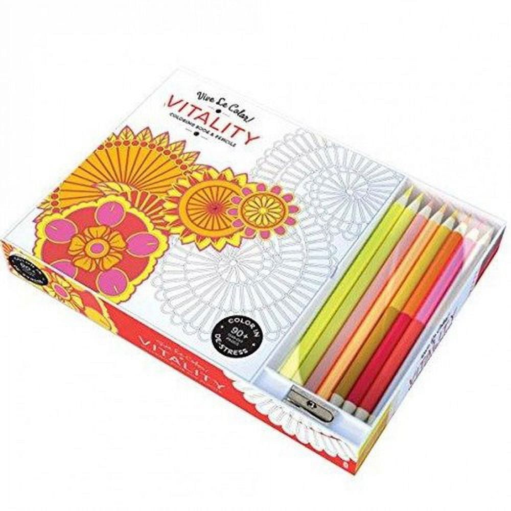 COLORAMA ADULT COLORING BOOK FULL SIZE COMES WITH BONUS PENCIL SET