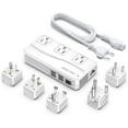 thumbnail image 1 of BESTEK 250W Universal Travel Adapter, 220V to 110V Travel Voltage Converter with 4-Port USB and US/AU/EU/UK//India/South Africa Worldwide Plug Adapter(White), 1 of 11