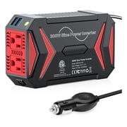 BESTEK 300W Pure Sine Wave Power Inverter 12V to 110V Car Inverter with Dual 2.4A USB Ports and Cigarette Lighter Plug, DC to AC Converter for Car Truck RV Camping