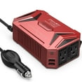 thumbnail image 1 of BESTEK 300W Car Power Inverter DC 12V To 110V AC Pure Sine Wave Dual USB Fast Charge Safety Certification, Red, 1 of 6