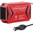 thumbnail image 1 of BESTEK 300W Car Power Inverter DC 12V To 110V AC Pure Sine Wave Dual USB Fast Charge Safety Certification, Red, 1 of 7