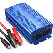 BESTEK 500W Pure Sine Wave Power Inverter DC 12V to AC 110V Car Plug Inverter Adapter Power Converter with 4.2A Dual USB Charging Ports and 2 AC Outlets Car Charger, ETL Listed, Blue