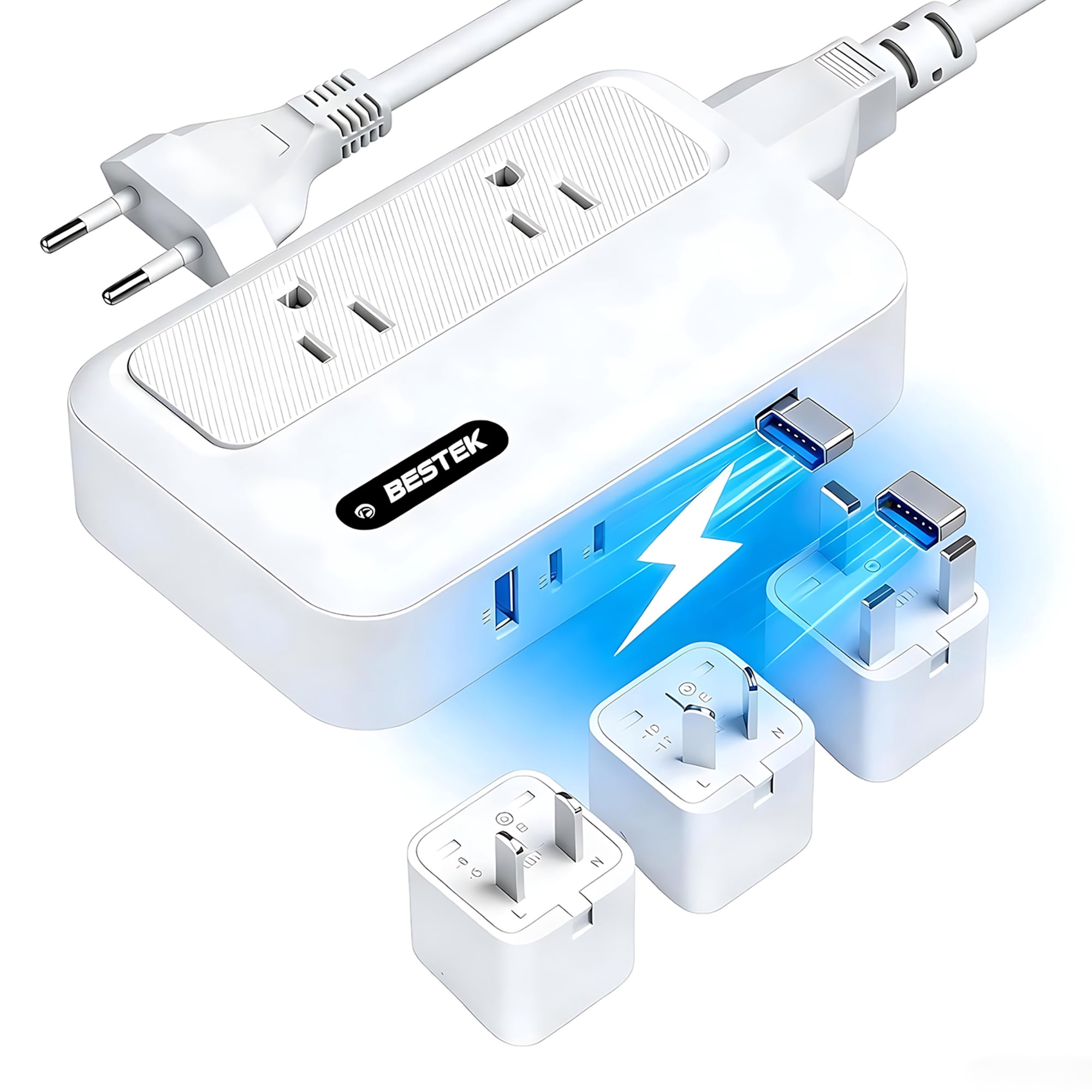 BESTEK 220V to 110V Voltage Converter 35W USB-C PD 300W AC Peak, US to ...