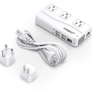 BESTEK Universal Travel Adapter 220V to 110V Voltage Converter with 6A 4-Port USB Charging and UK/AU/US/EU Worldwide Plug Adapter