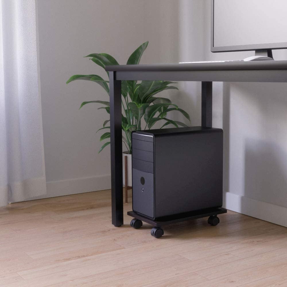 BESTIER Computer Tower Stand CPU Stand Cart with Protective Sides CPU ...