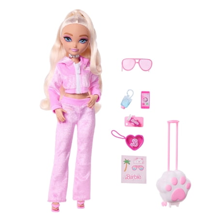Barbie Dream Besties Weekend Getaway Malibu Fashion Doll with 7 Travel Themed Accessories