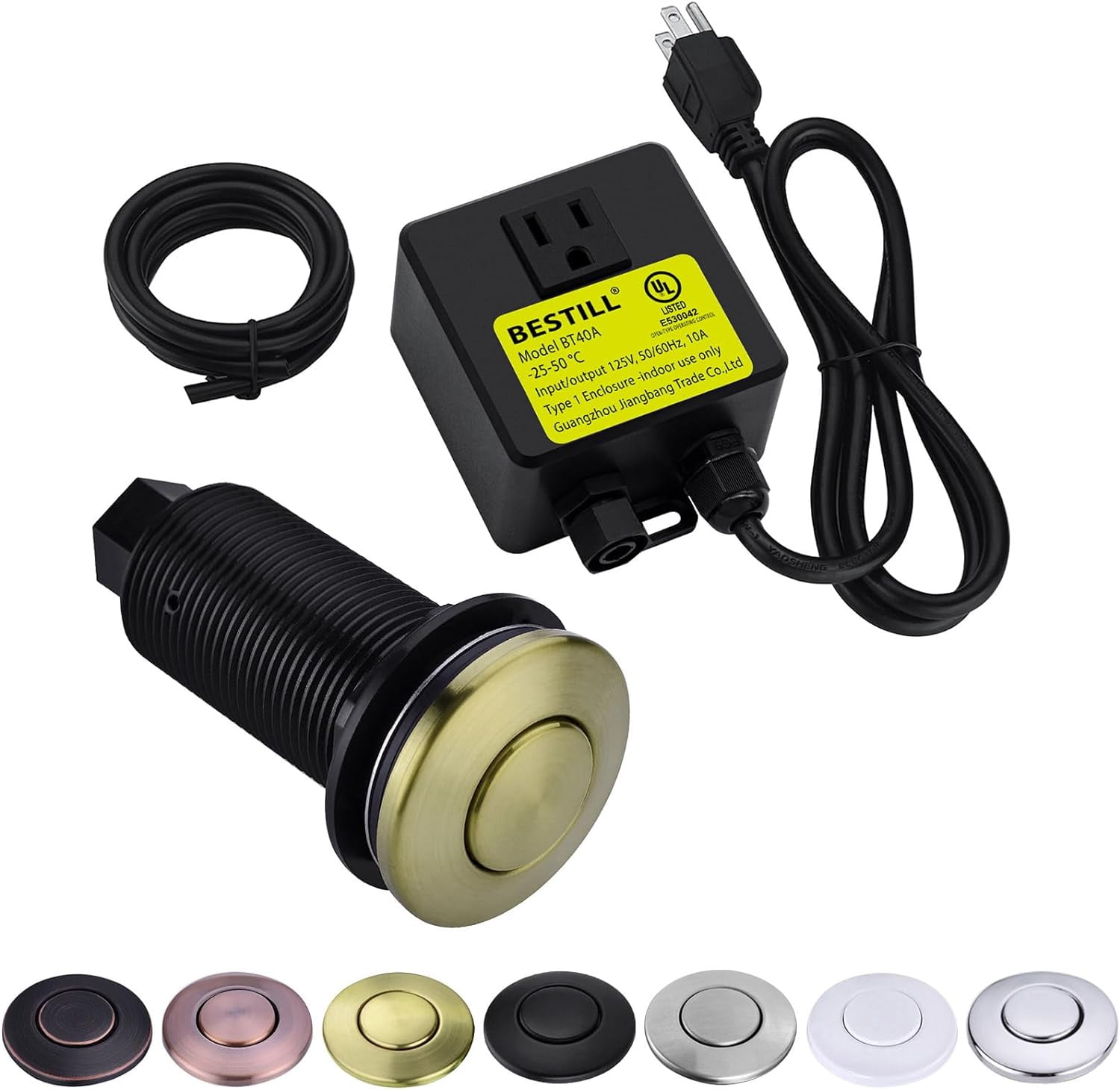 BESTILL Sink Top Air Switch Kit for Garbage Disposal UL Certified