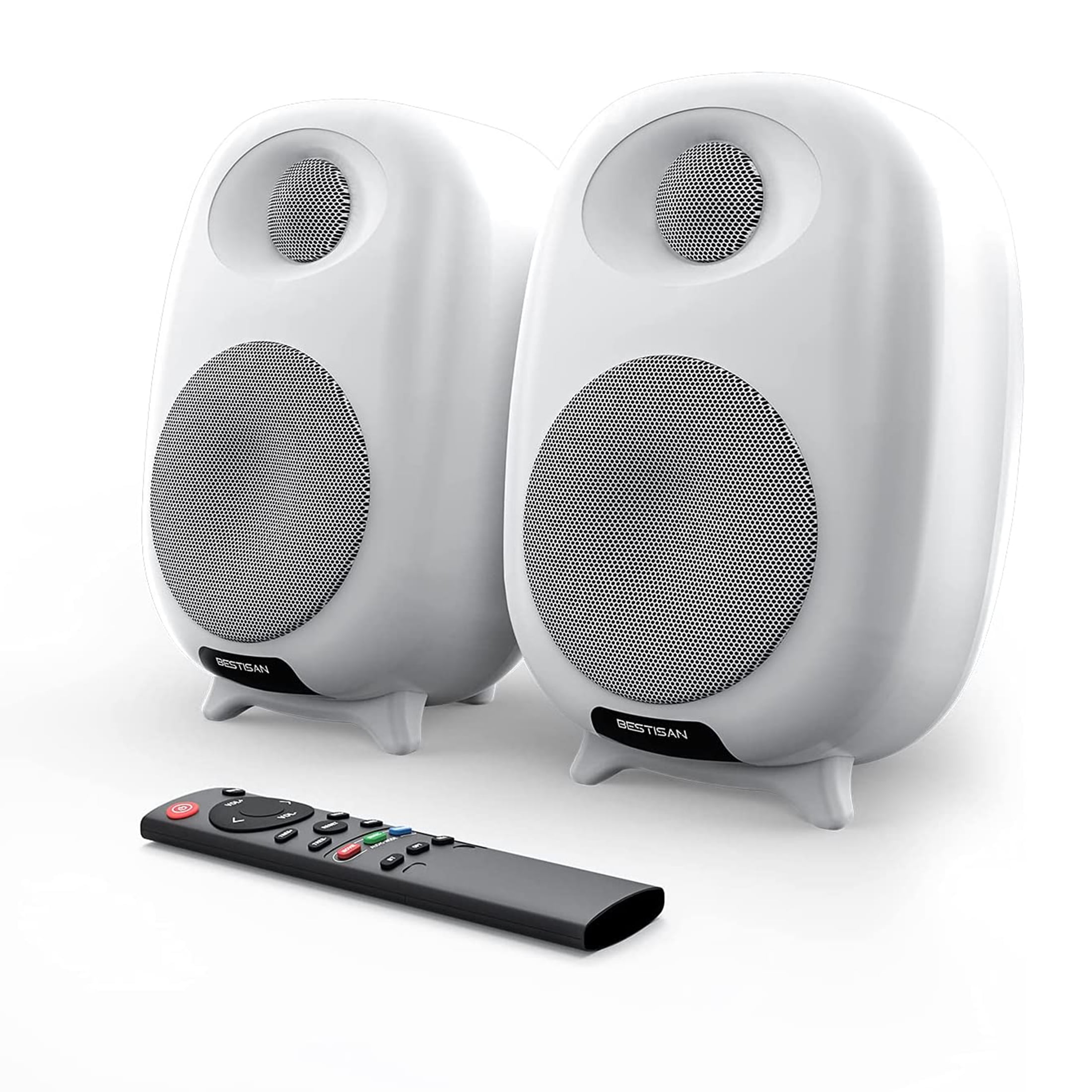 BESTISAN Powered Bookshelf Speakers, Bluetooth speakers for Computer/TV