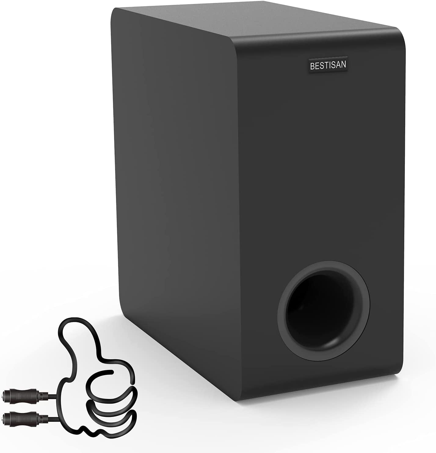 BESTISAN Powered Subwoofer, 6.5" Active Home Audio Subwoofer in Compact