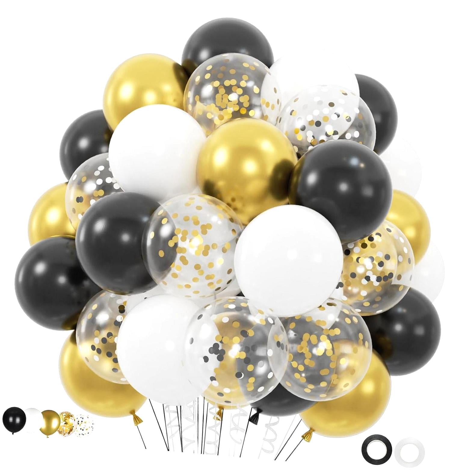 YLevoled White Latex Balloons 12 Inch - 50 Pack For Birthday, Wedding, Baby Shower Party Decor