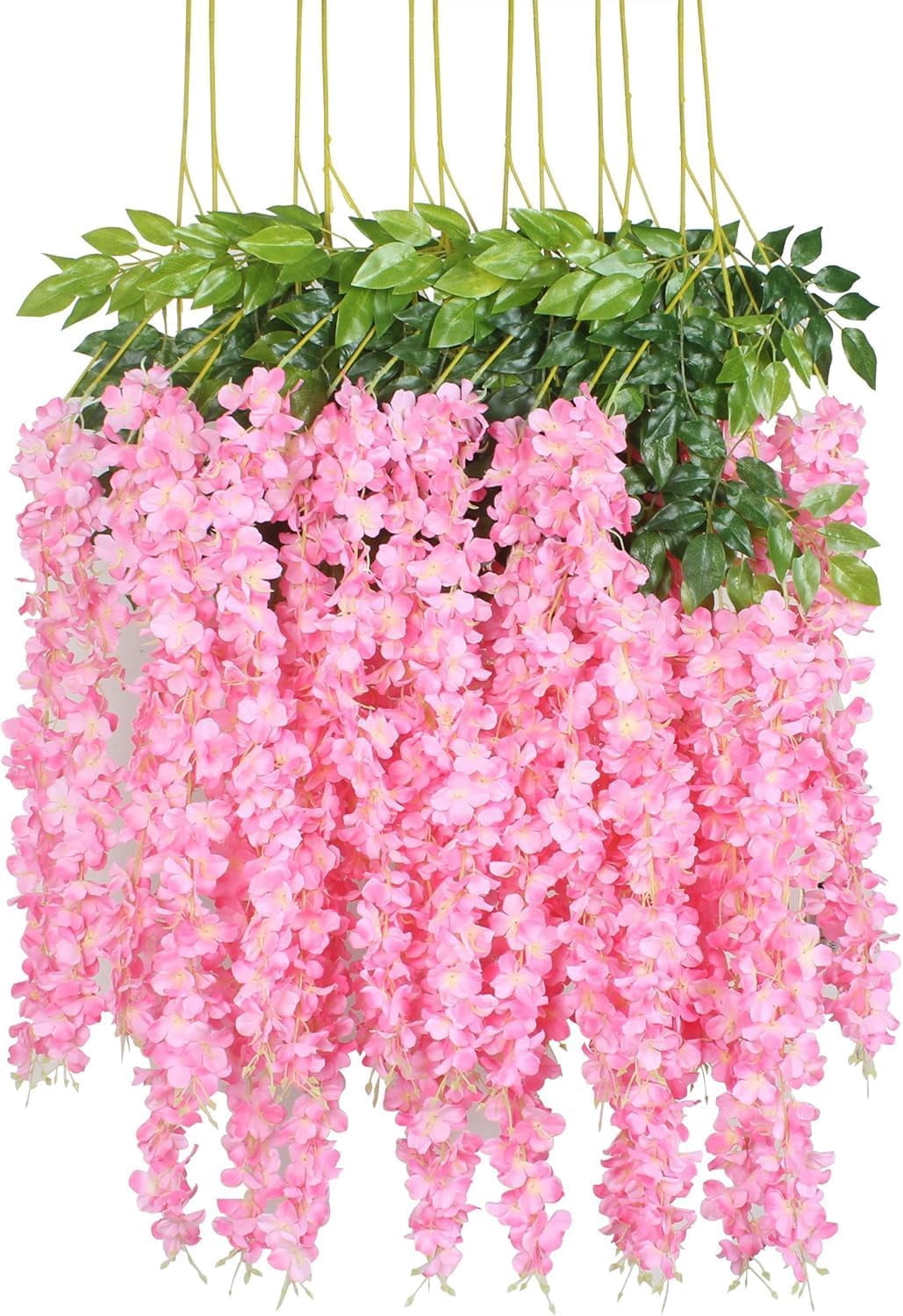 BESTKITTY 12 Pa Artiial Wisteria Flower Fake Silk Flowers St Vine Ratta ...