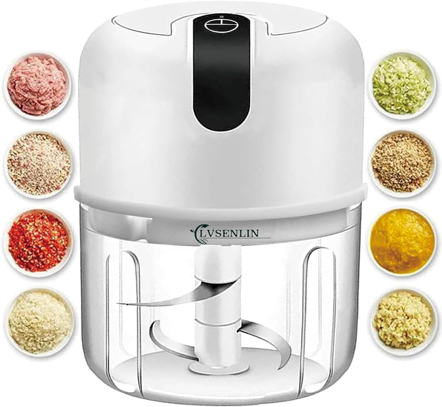 BESTKITTY 250ML Electr Garl or, Mini Portable Vie or, Garl Grinder Mer Onion or, Blender to Vegetable, Wirel Food cor for Ginger, li, Fruit, Meat, etc