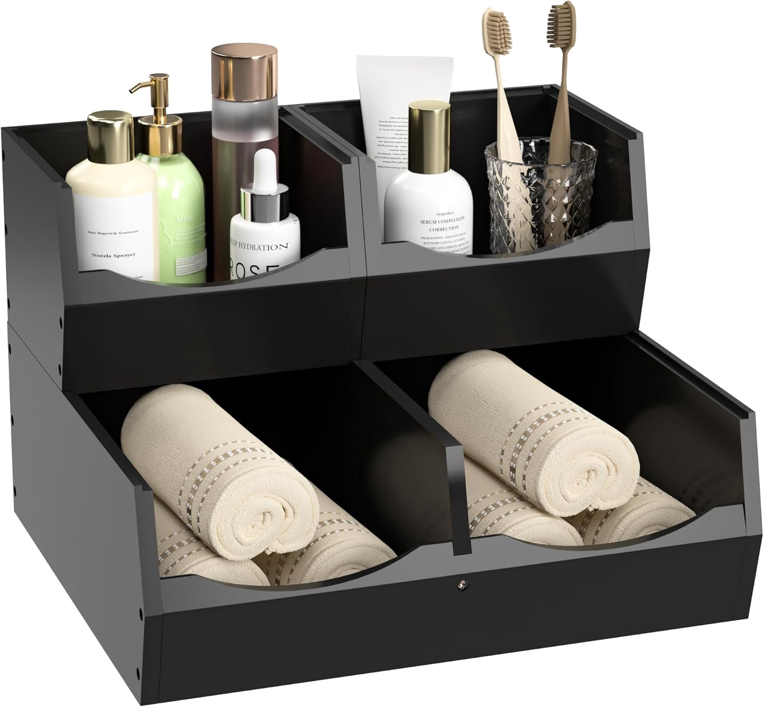 BESTKITTY 3 Set Bamboo Pantry Organizers and Storage, Open Front ...