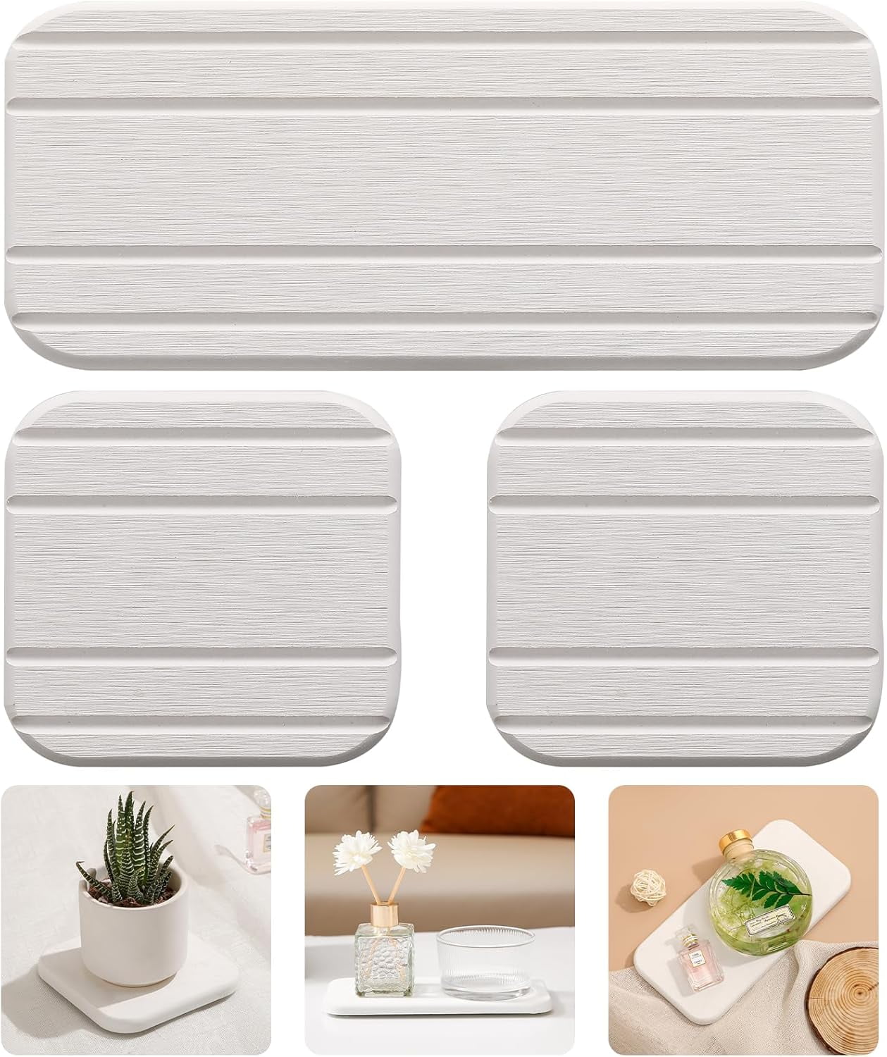 BESTKITTY 3PCS Water Absorbing Diatomaceous Earth Tray for Sink, Fast ...