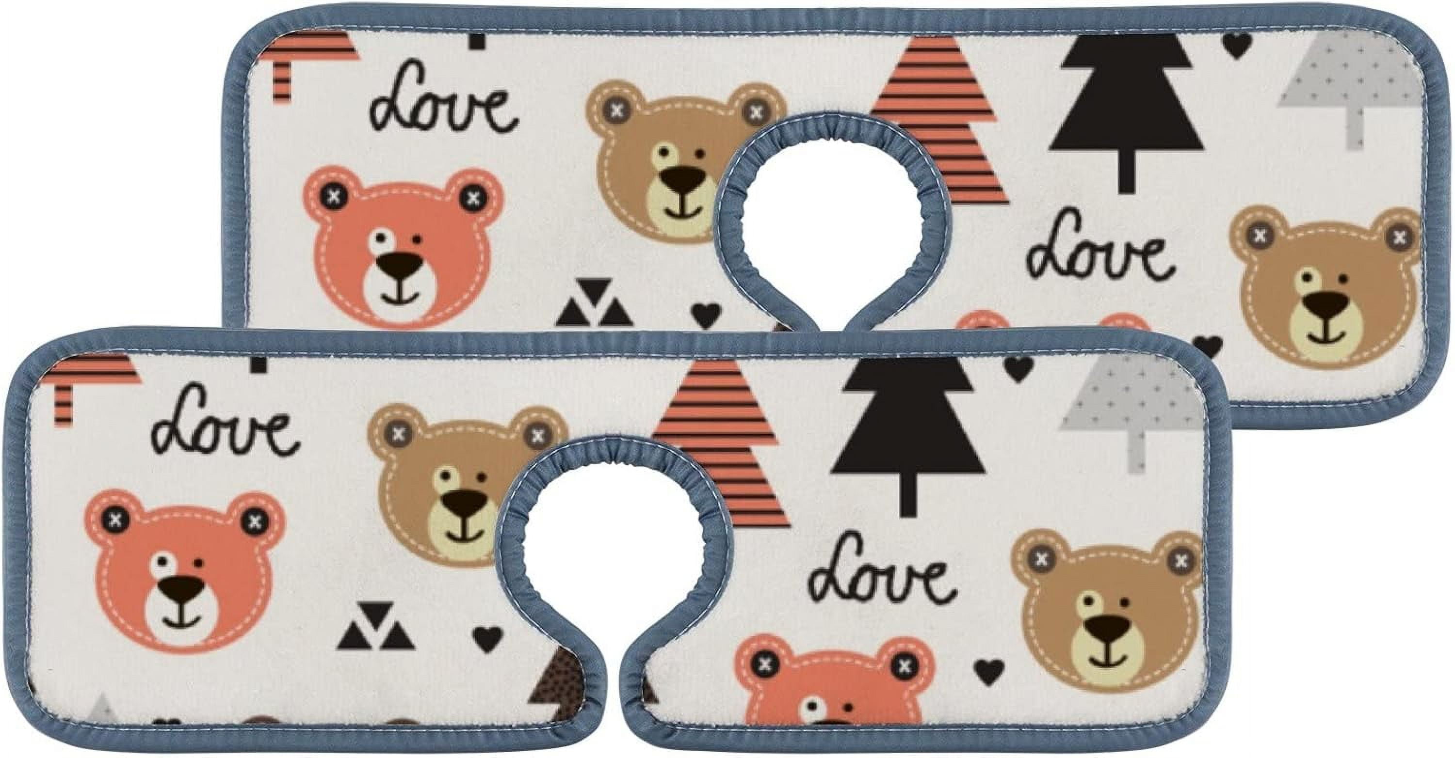 BESTKITTY 4 Pack Absorbent Faucet Drying Mat Bear And Tree for Kitchen