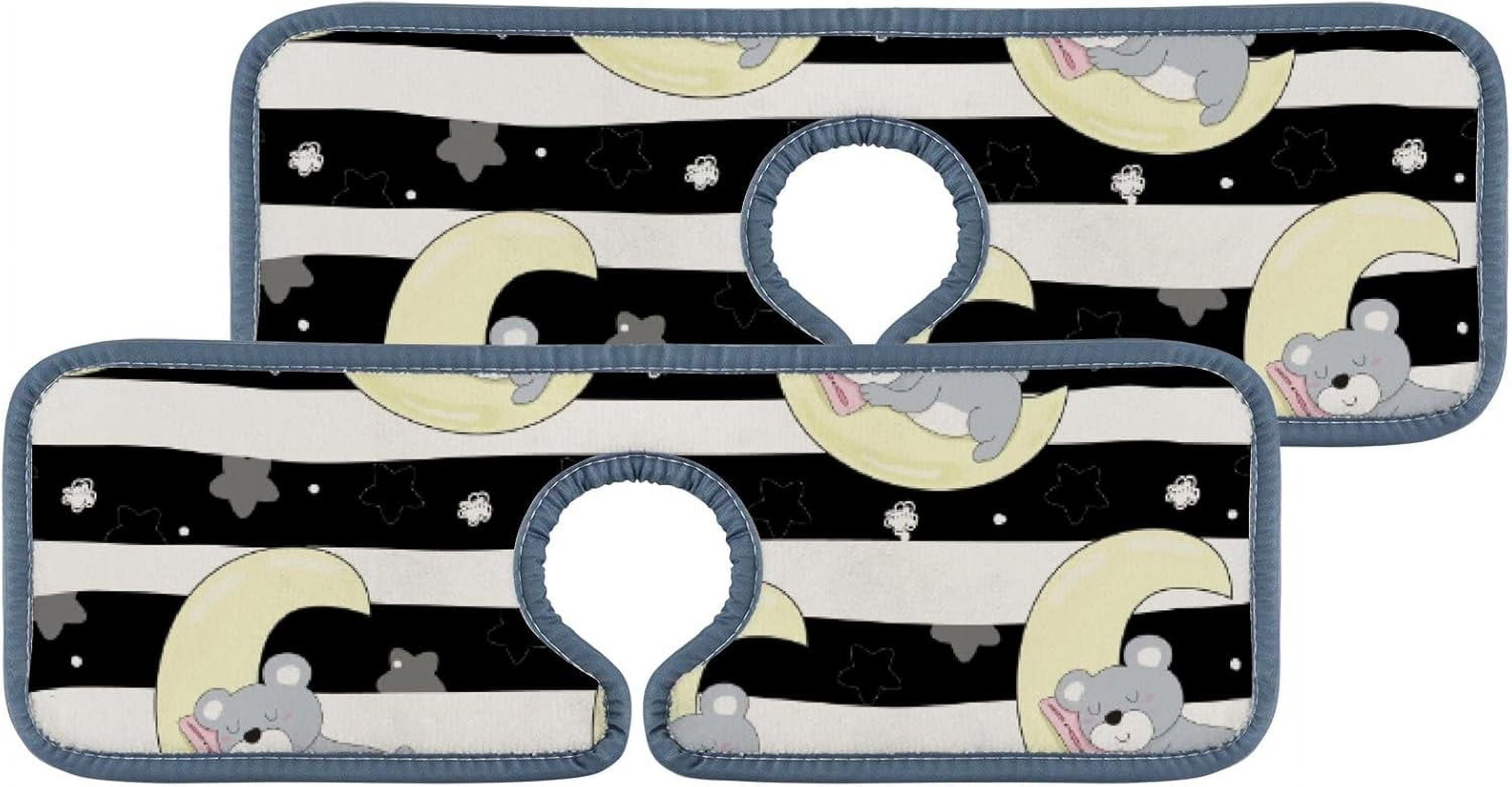 BESTKITTY 4 Pack Absorbent Faucet Drying Mat Bear and Moon for Kitchen